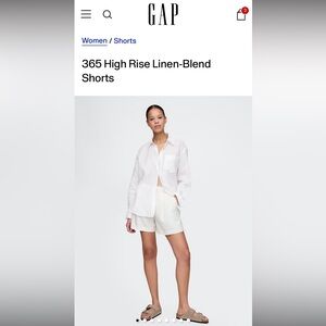 Gap 365 high rise Linen shorts